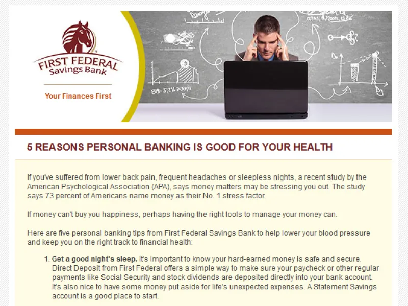 Screenshot showing one of the emails using the template I designed.